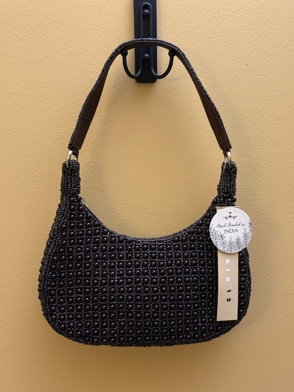 Studio 12 Brown Hand-Beaded Shoulder Bag. NWT. TIK TOK viral.